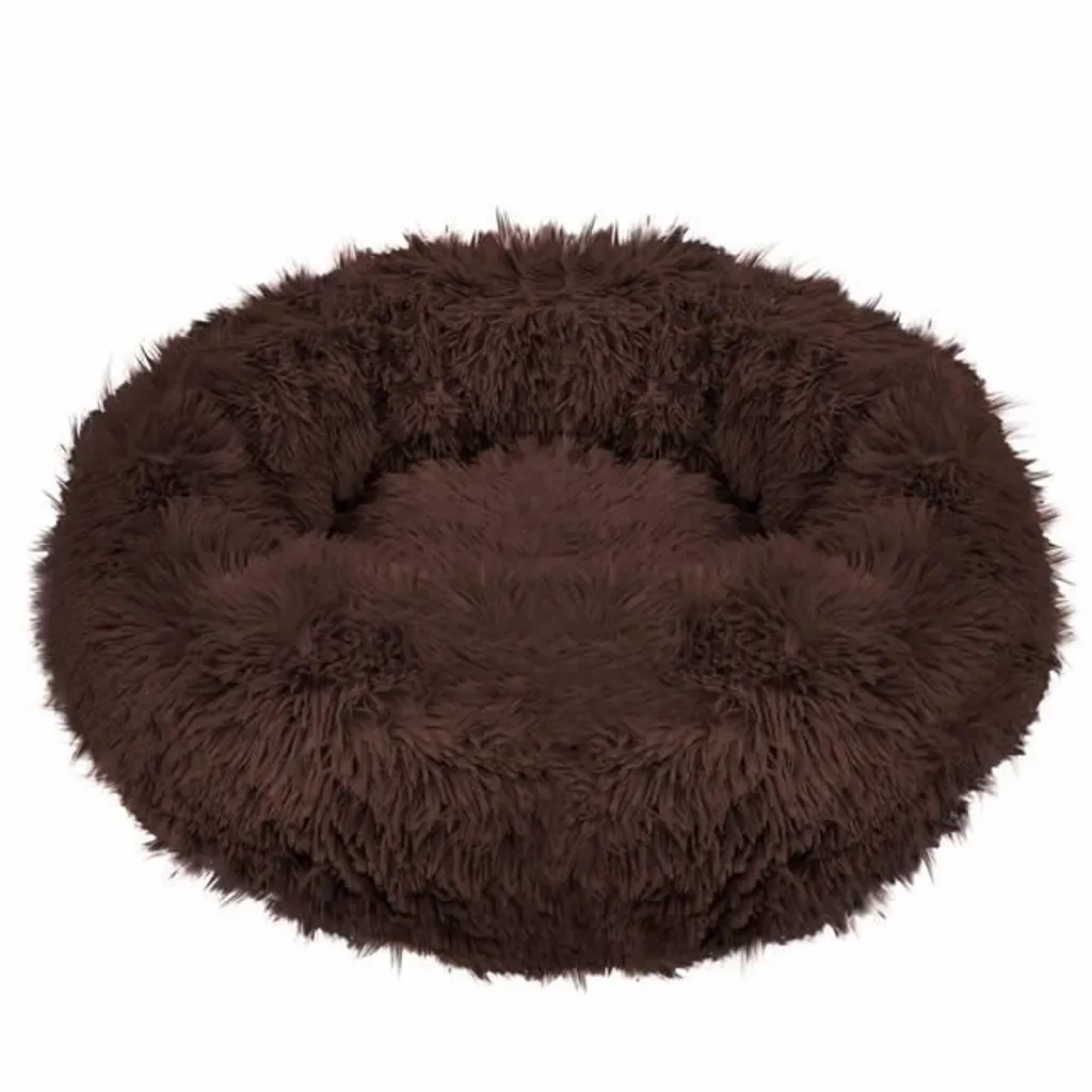 Letto per Cani e Gatti Soffice 80cm | Cuscino Peluche Marrone