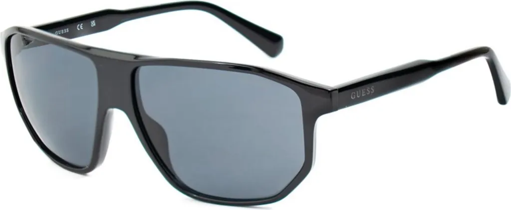Lunettes de soleil Guess GF0001 01A pour homme monture noire brillante