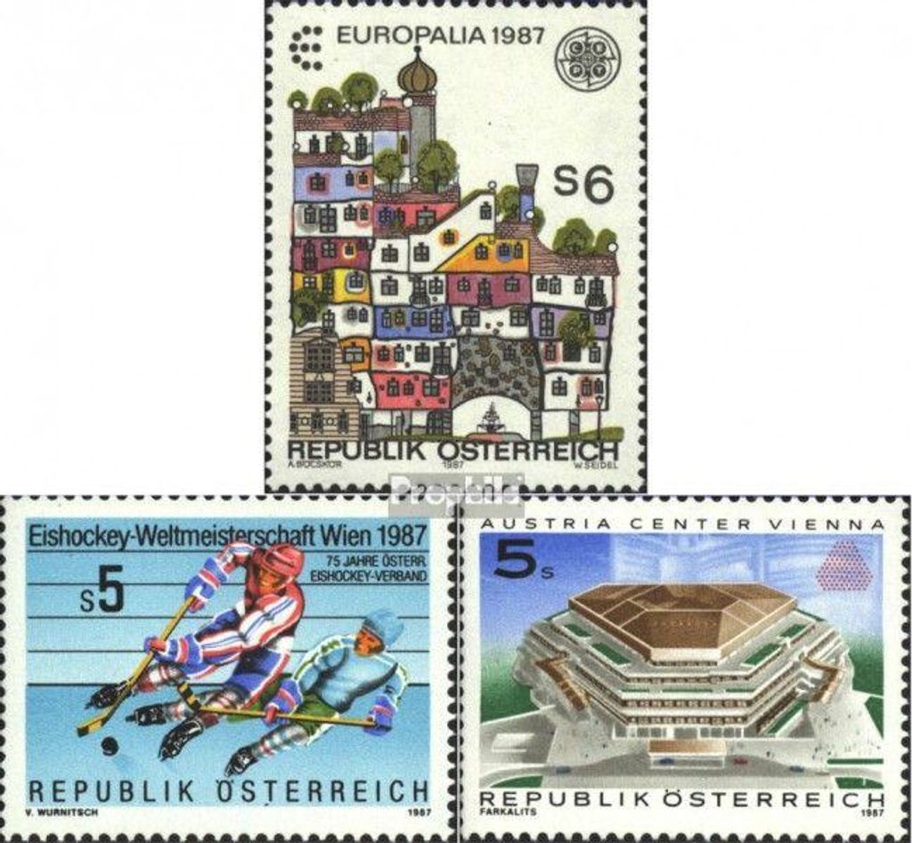 Briefmarken Österreich 1987 Mi 1876,1877,1878 Produktbild 