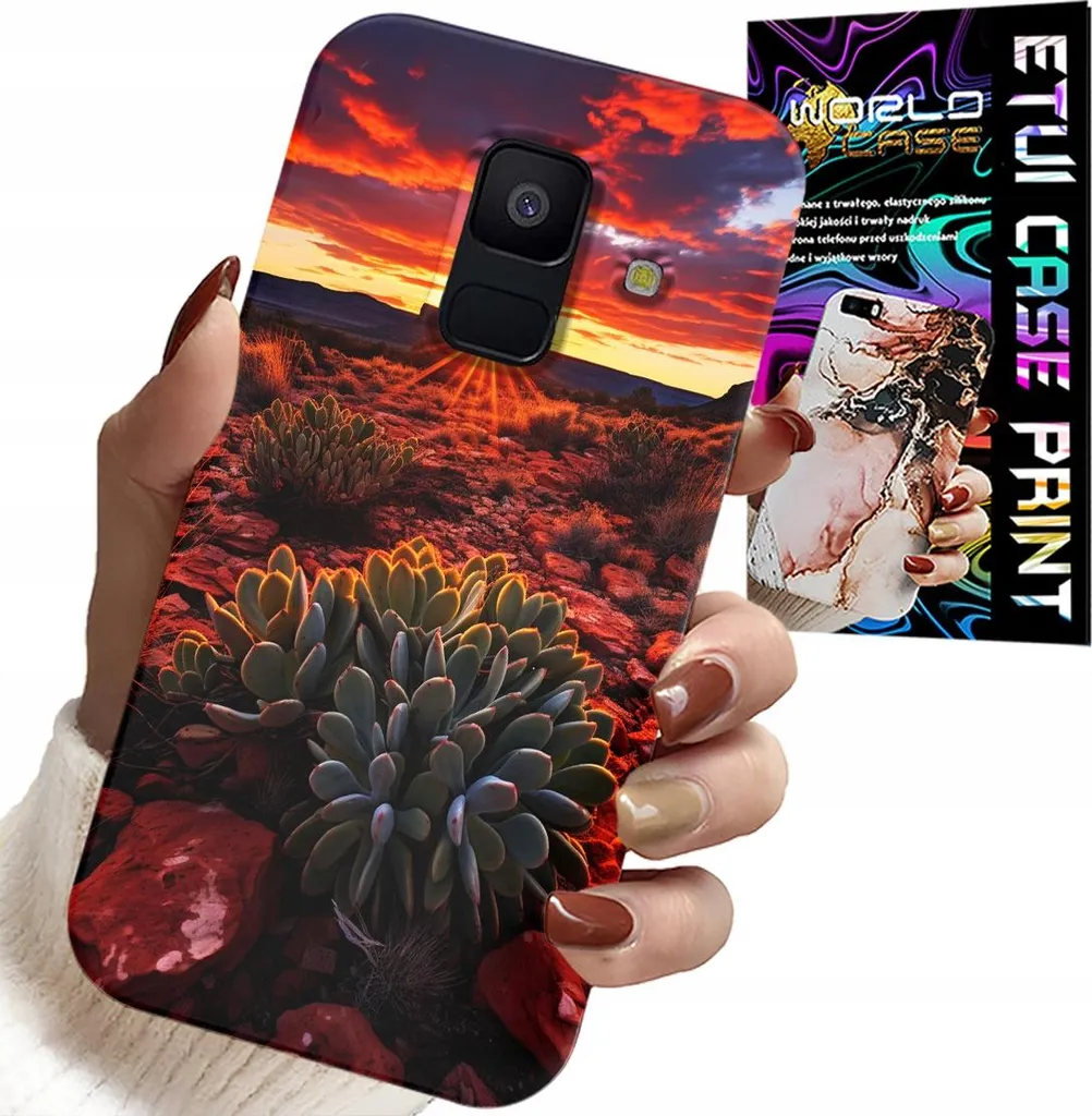 Custodia Samsung A6 2018 + Vetro Temperato Vista Deserto Messicano