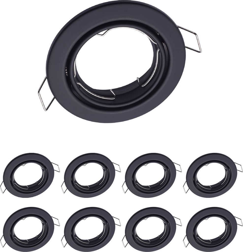 9er Set Oktaplex schwenkbare Einbauspots 68mm Lochmaß Produktbild 