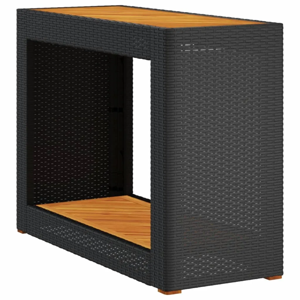 Tavolo Outdoor vidaXL: Design Polirattan Nero e Top Acacia Naturale