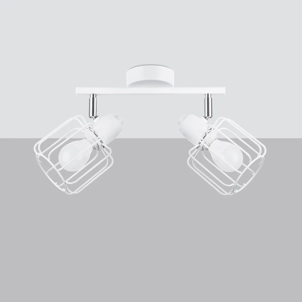 Plafonnier SAPPOX 2 E14 Blanc LUMILO - Double Éclairage Finition Métal CE