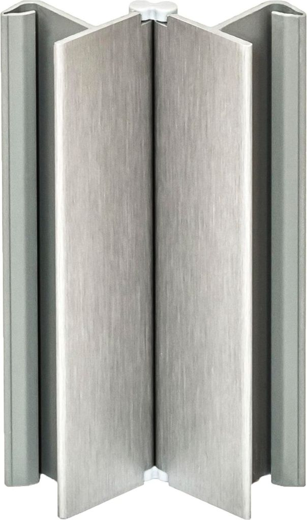 Volpato Eckverbinder Sockelleiste verstellbar - Höhe 120mm - passend zur Sockelblende Flex der Serie S10/20/90, Kunststoff Edelstahl-Effekt