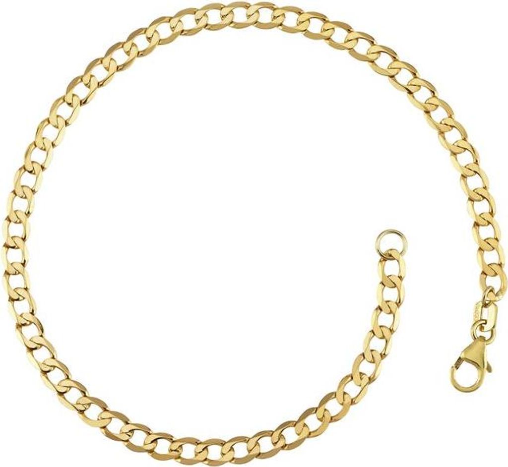 SILBERKETTEN STORE Panzerkette Armband 3,9mm - echt 333 Gold - 21cm