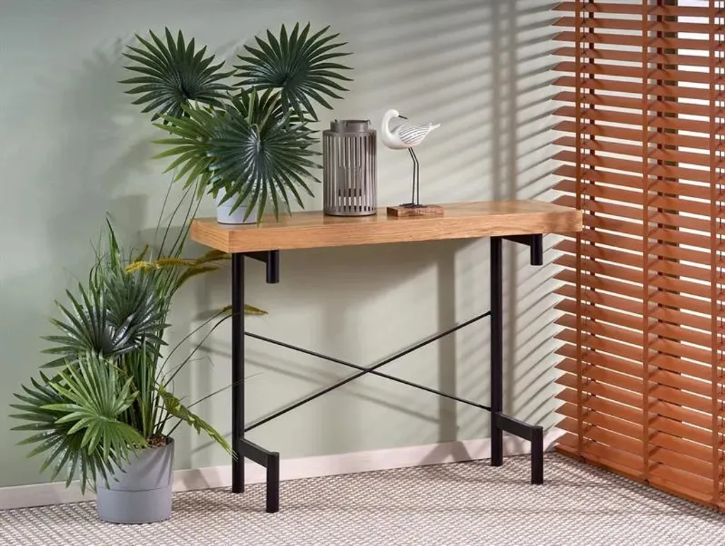 Optimisez votre petit espace avec la console fine Inferno chêne/noir