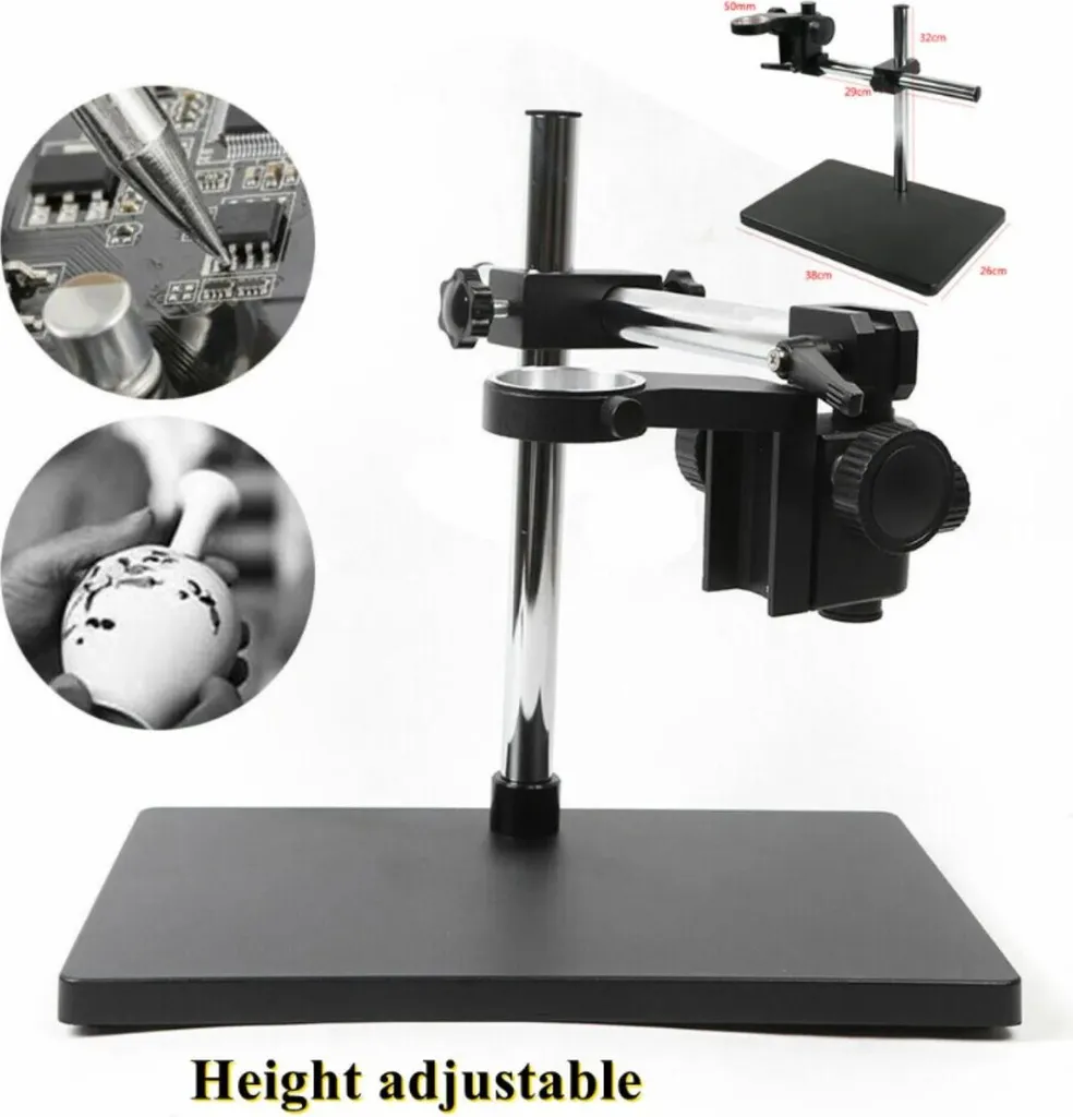 Support pour microscope à bras pivotant en acier noir réglable 50cm - 2