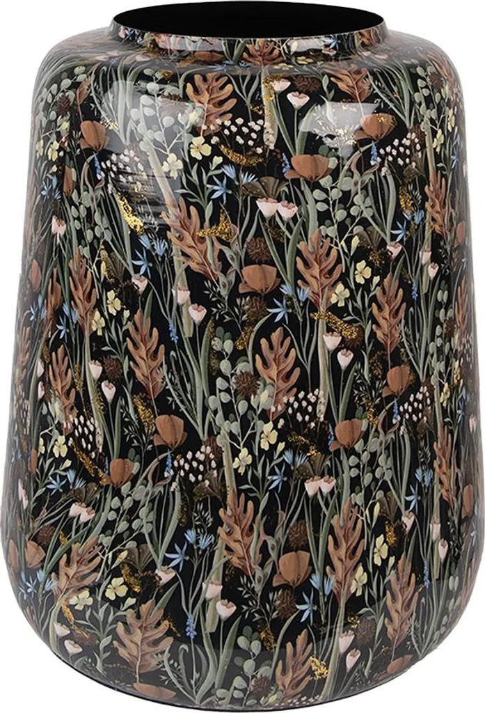 Vase en Métal Incassable Noir Marron 40 cm Décoration Robuste Durable