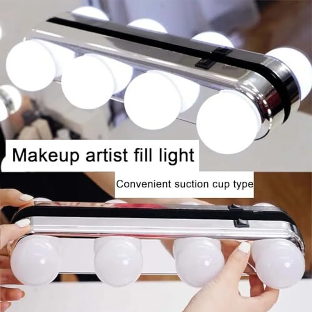 Kit Luci Trucco LED a Ventosa: Luce Specchio Ricaricabile USB - 3