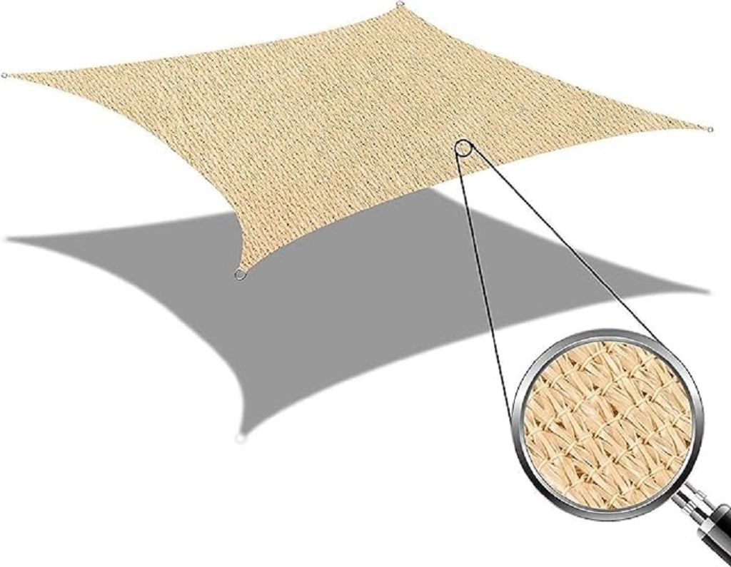 Sonnensegel Rechteck 2x4m, Sonnenschutz wetterbeständig HDPE