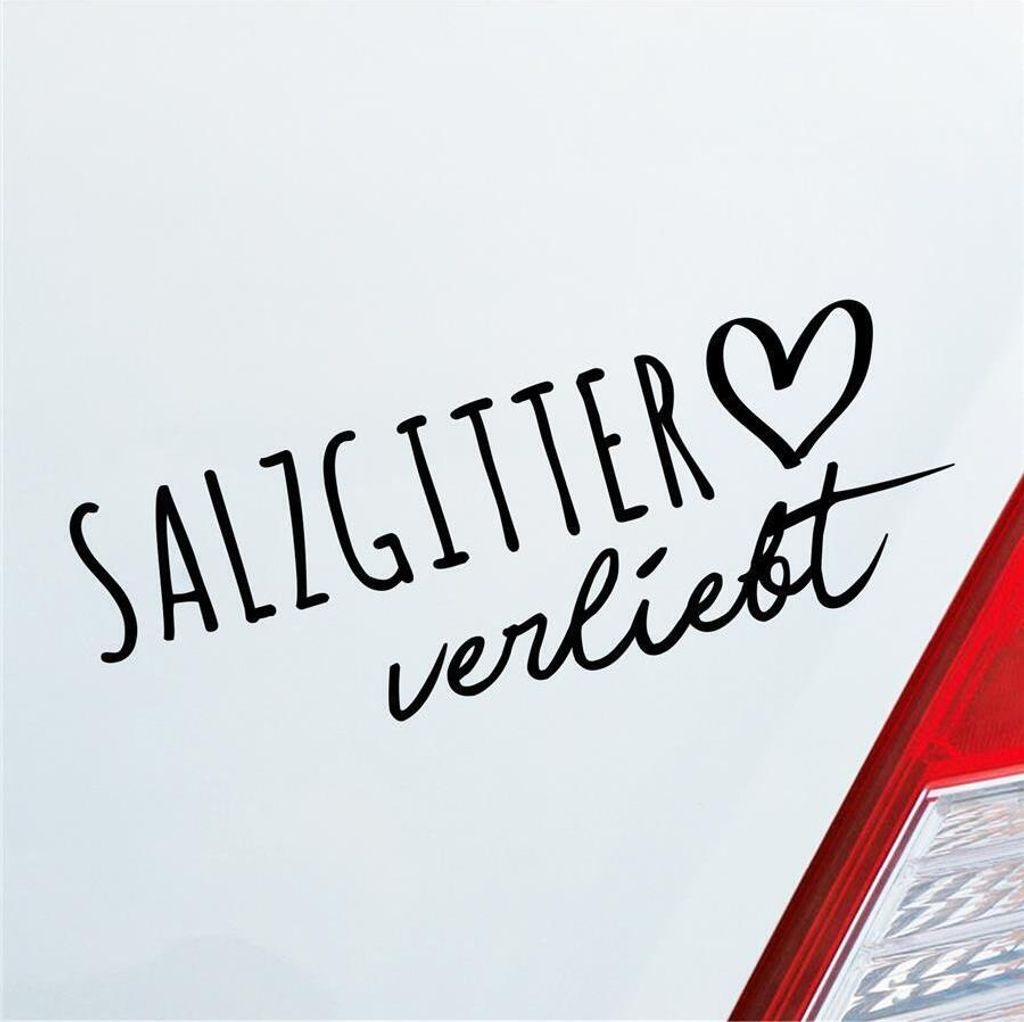 Auto Aufkleber Salzgitter verliebt Herz Stadt Heimat Liebe Car 19x7 cm Schwarz Matt Sticker Heckscheibenaufkleber