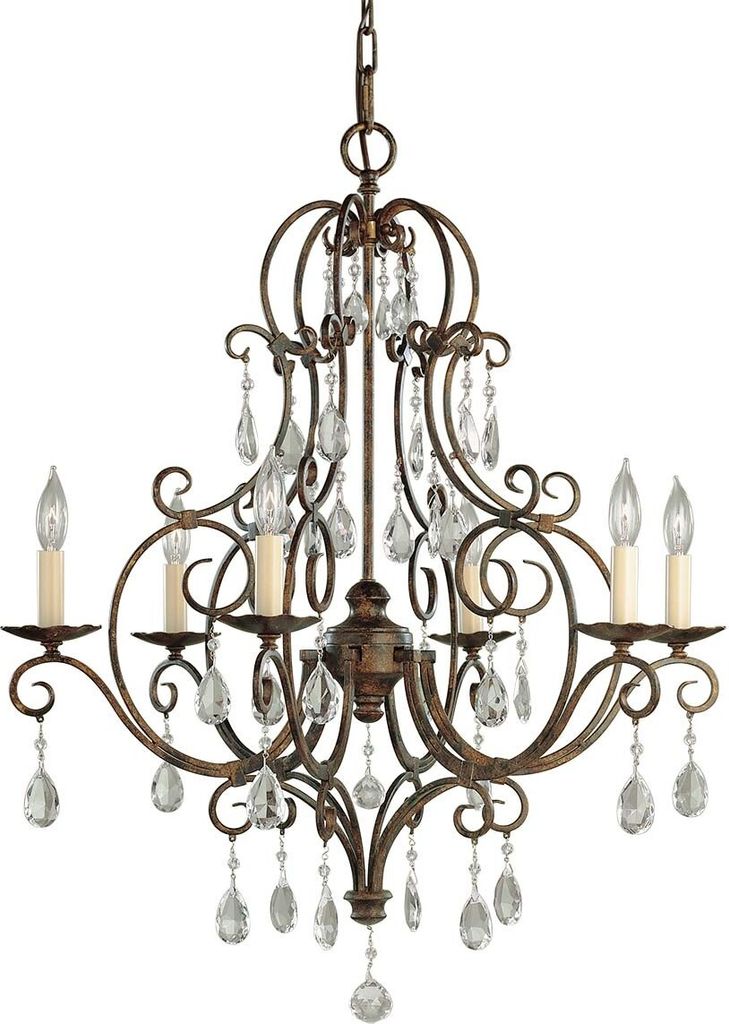 Żyrandol Chateau kawowy 6xE14x60W kryształ Zdjęcie produktu 