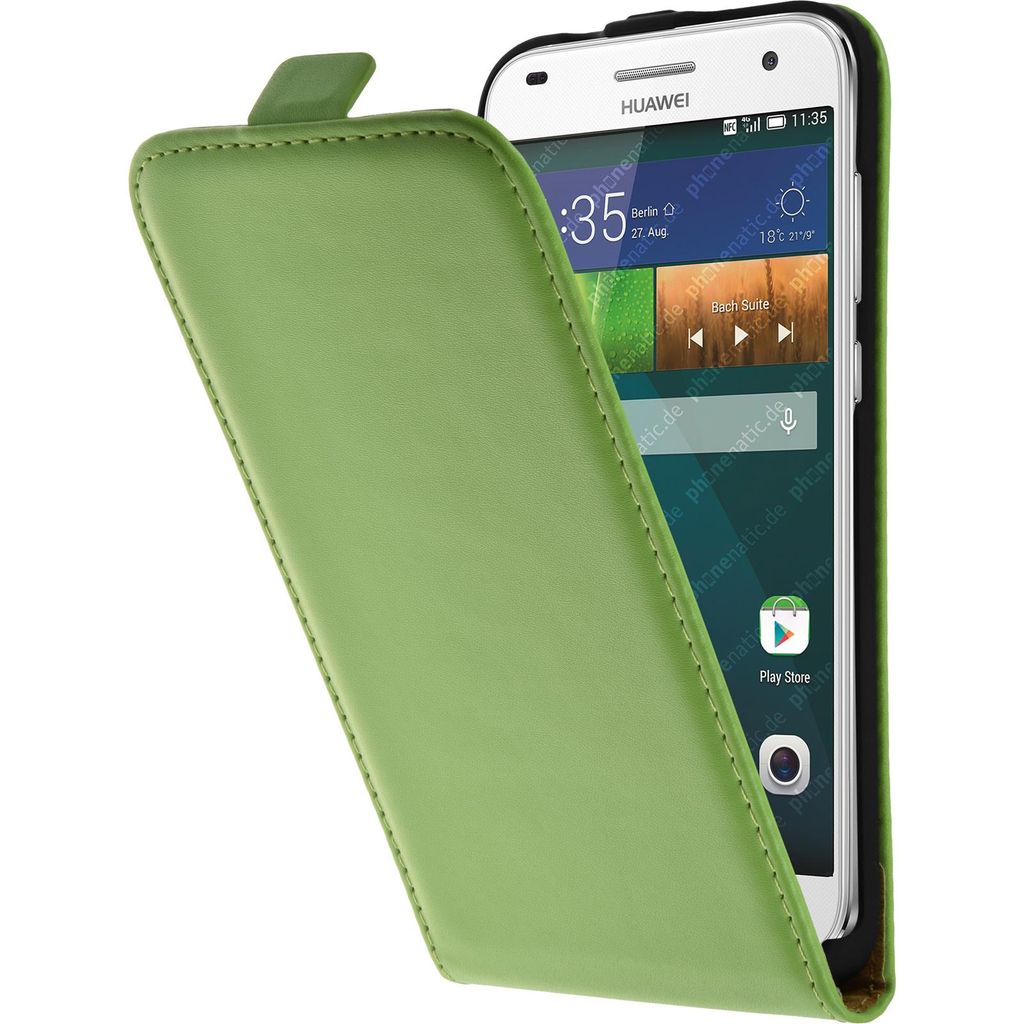 PhoneNatic Kunst-Lederhülle kompatibel mit Huawei Ascend G7 Produktbild 