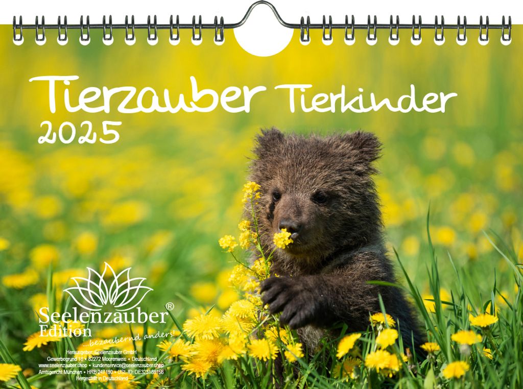Tierkinderzauber DIN A5 Wandkalender für 2025 Tierbabys und Tierkinder - Seelenzauber