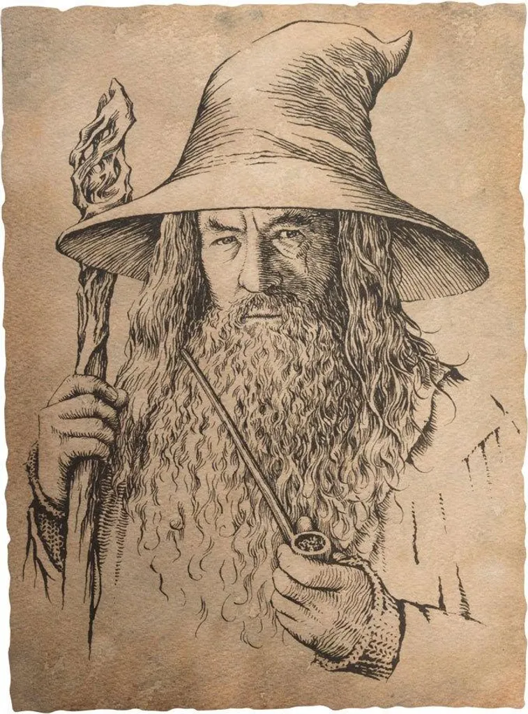 Weta Workshop Ritratto Gandalf il Grigio Art Print 21x28 - Hobbit