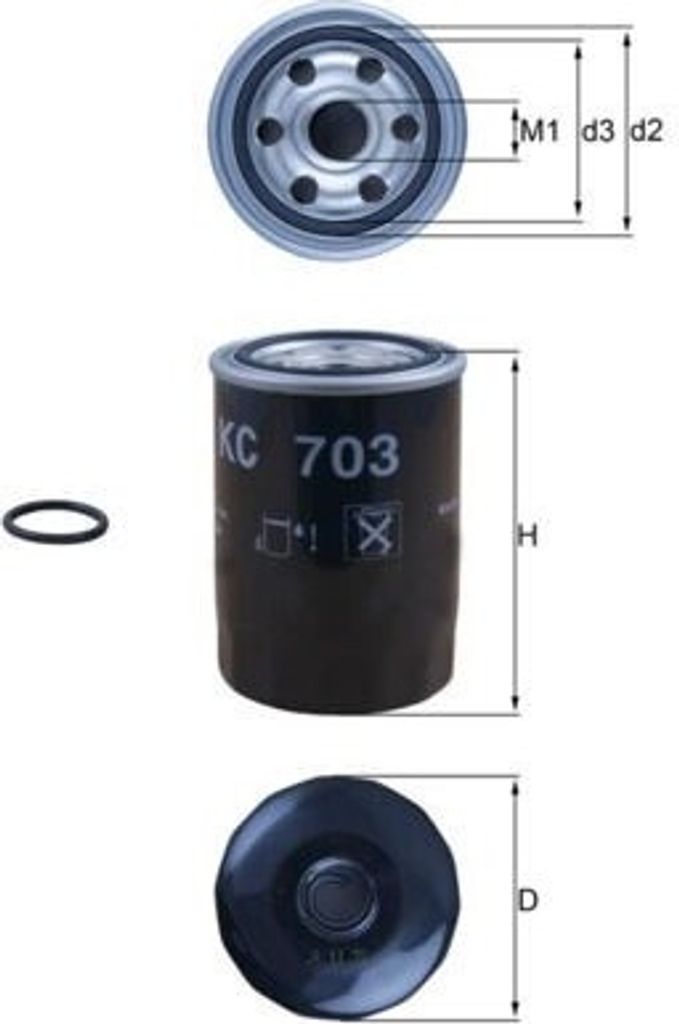 Kraftstofffilter MAHLE KC 703D für MAZDA CX-30 (DM) Anschraubfilter
