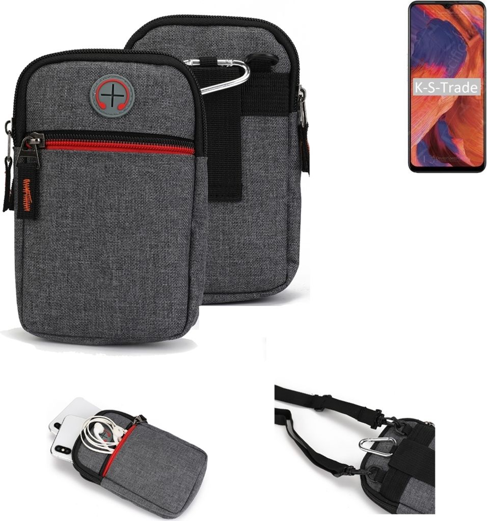 K-S-Trade Holster Gürteltasche kompatibel mit Nokia 3.4 Handy Tasche Schutz Hülle grau Zusatzfächer 1x