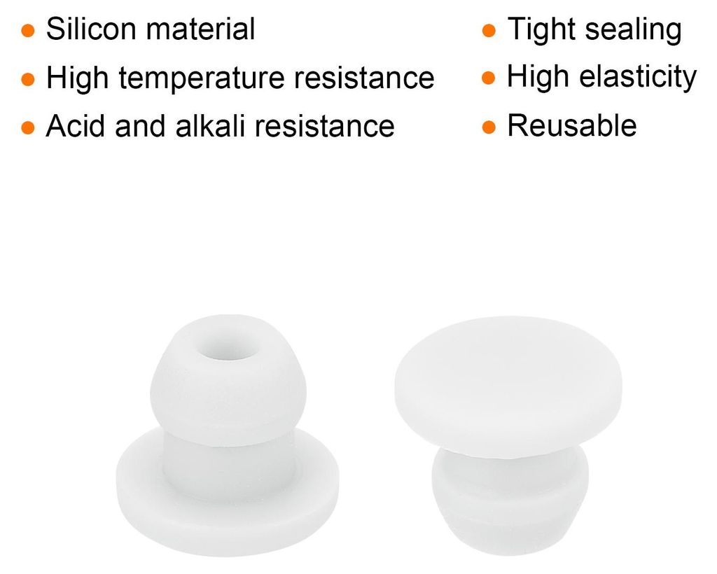 Silikonstopfen Silikon Lochstopfen Gummistopfen Blindstopfen Abdeckstopfen Flush Typ Panel Rund fš¹r wasserdichte Dichtungsstopfen Wei? 5mm, Pack...