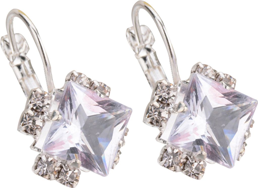 Modische Damen-Ohrringe mit glänzendem Strassstein, Hochzeit, Verlobung, Schmuck-Weiß
