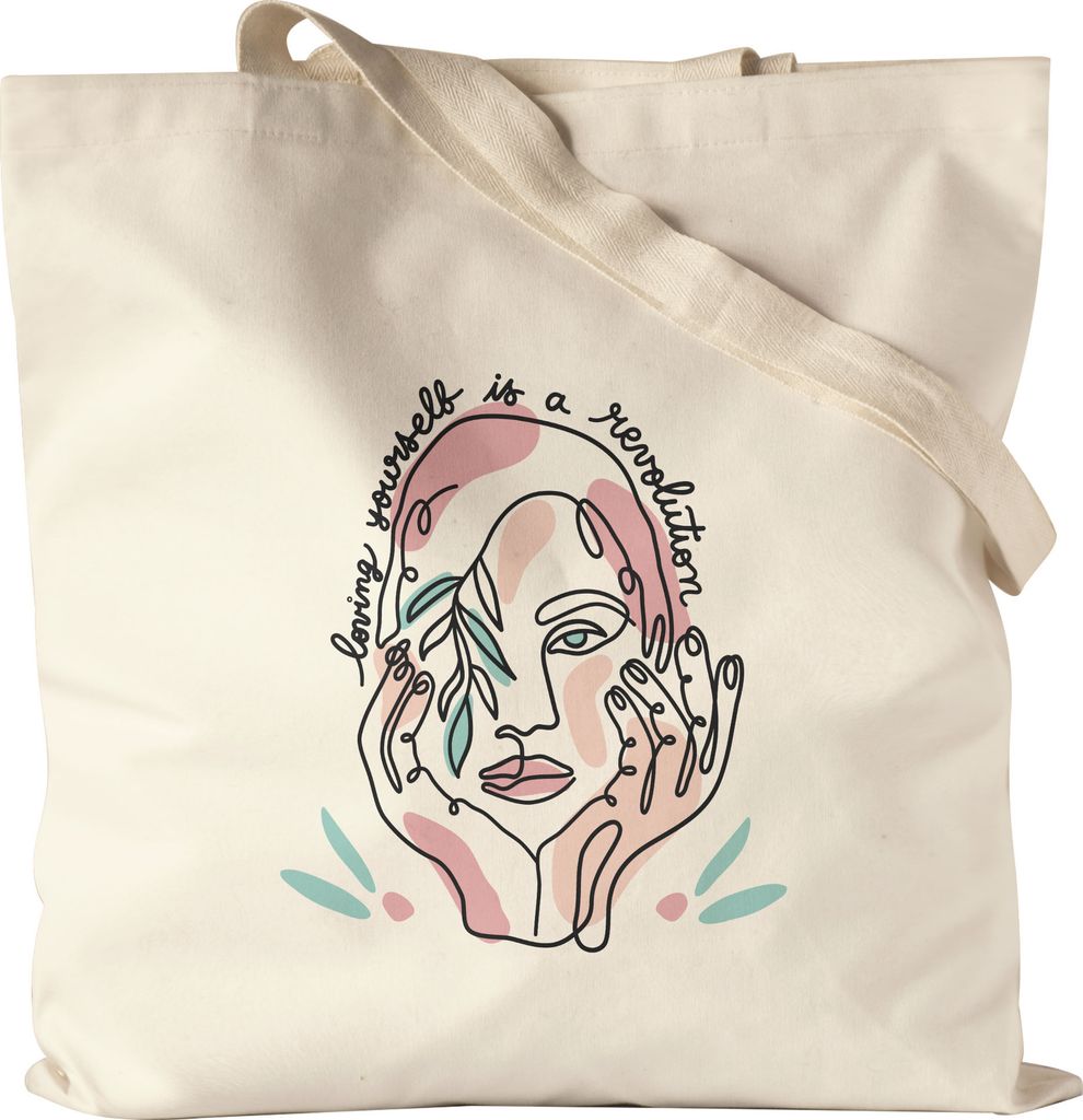 Loving Yourself Revolution Jutebeutel Stoffbeutel CanvasSpruch Body Positivity Mental Health Frauentag Positives Denken
