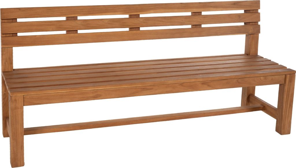 CLP Teakbank Augusta Gartenbank mit Rückenlehne wetterfest stabil massiv Farbe teak Größe 240 cm