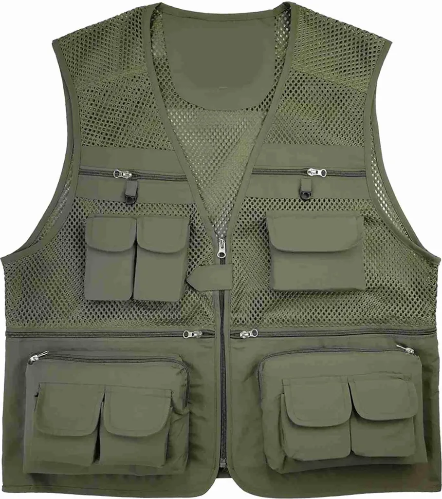Gilet de pêche et de loisirs en maille filet - Veste de travail d'été