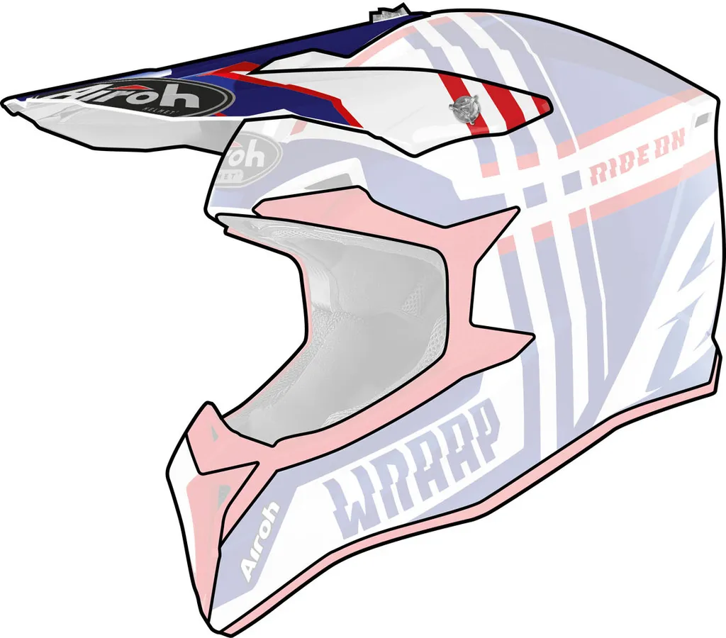 Casque Airoh WRAAP Youth Broken Léger et Ventilé pour Jeune Rider Cross