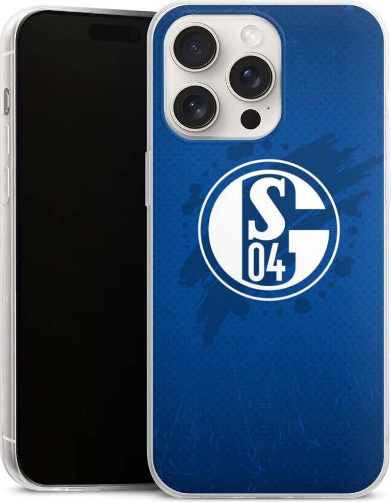 DeinDesign Slim Hülle für Apple iPhone 15 Pro Max Silikon Case Ultra Dünn Handyhülle Bundesliga FC Schalke 04 Offizielles Lizenzprodukt