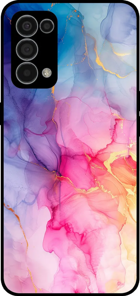 Smartphonica Custodia per telefono adatta per Oppo Find X3 Lite con stampa in marmo - Custodia posteriore in TPU con design in marmo - Arcobaleno