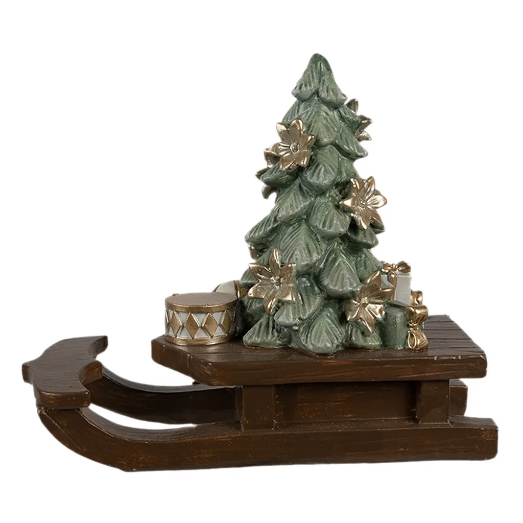 Figurine Traîneau Noël 20cm Marron Style Rustique Clayre & Eef - 3