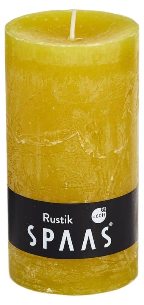 Sloupová svíčka SPAAS RUSTIK 13 cm žlutá Obrázek produktu 