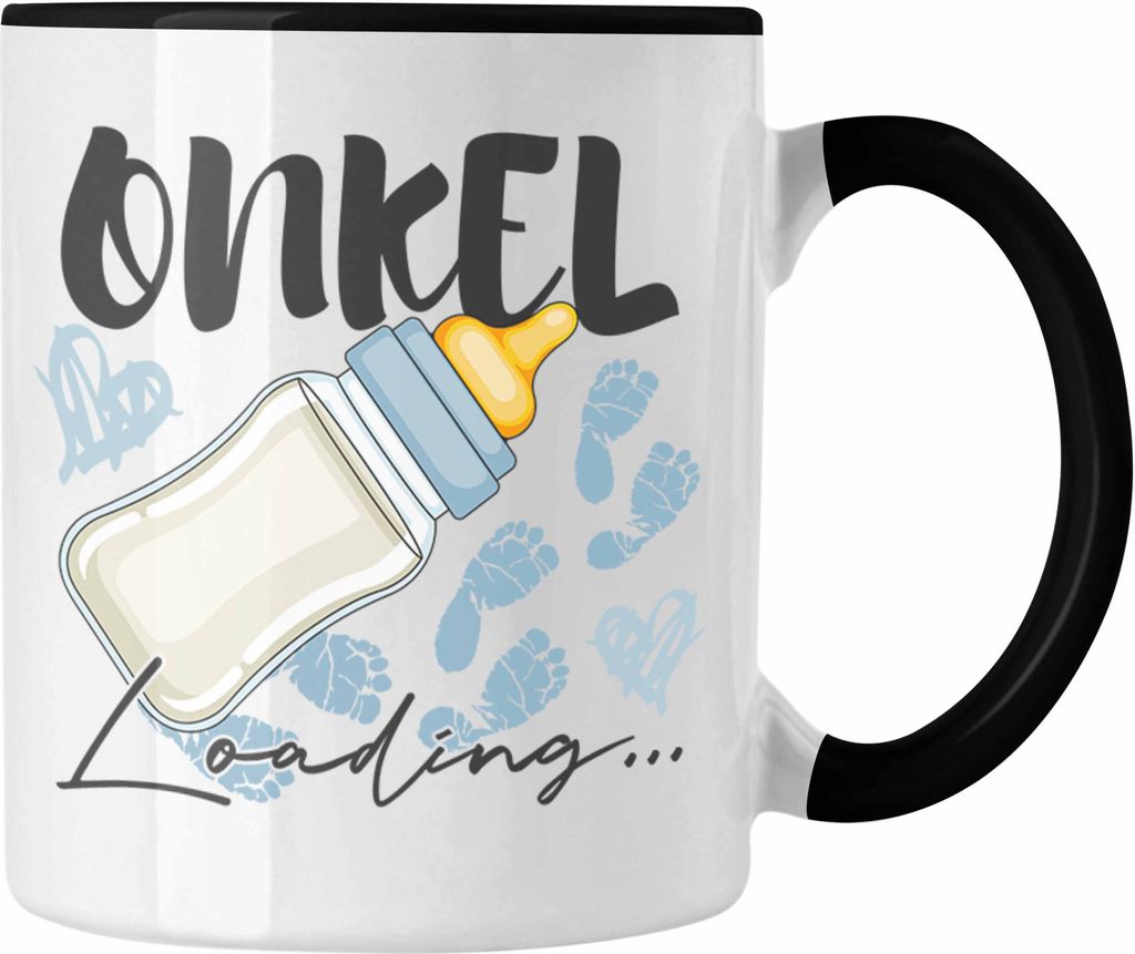 Trendation - Onkel Loading Tasse Werdender Onkel Schwangerschaft Ankündigung Bruder (Schwarz)