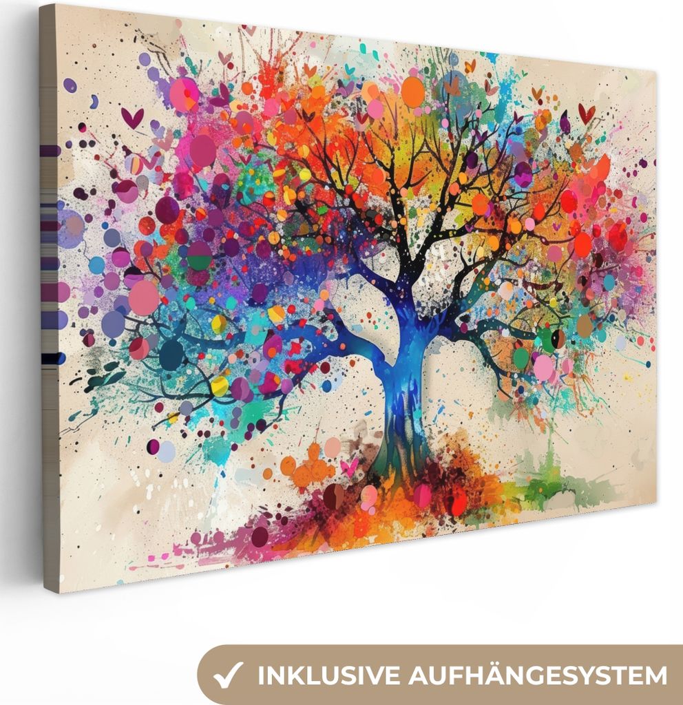Leinwand Bilder 120x80 cm - Lebensbaum - Natur - Farbenfroh Produktbild 