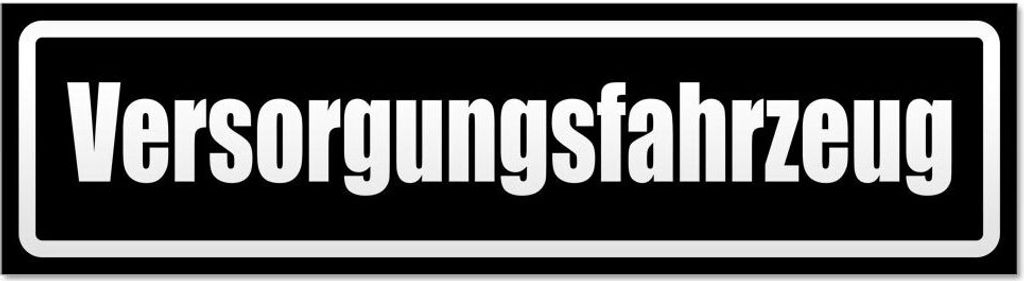 Kiwistar Versorgungsfahrzeug invertiert Magnetschild Schild magnetisch - 30cm Schwarz - Magnetfolie für Auto PKW Kfz