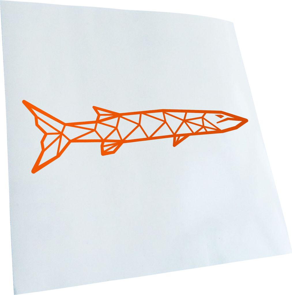 Kiwistar - Autoaufkleber - Barakuda Polygon - Orange - 60x18cm - Aufkleber für Auto, Laptop, Fahrrad, LKW, Motorrad mehrfarbig JDM Decal Racing