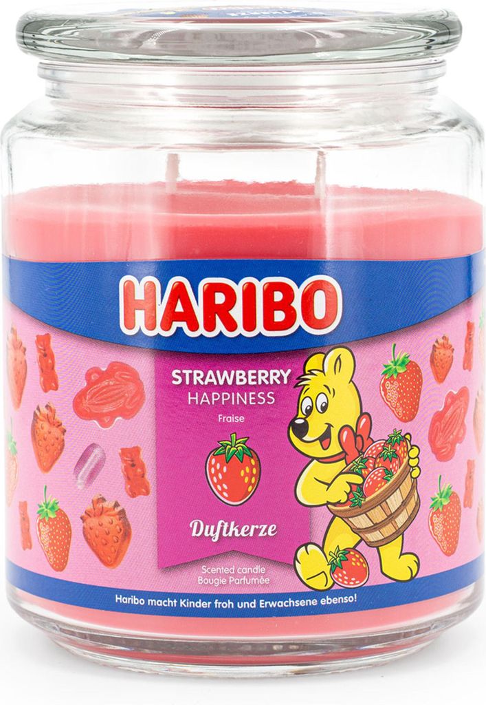 Haribo™ Duftkerze Strawberry Happiness, 2 Dochte, HxD: 13 x Produktbild 