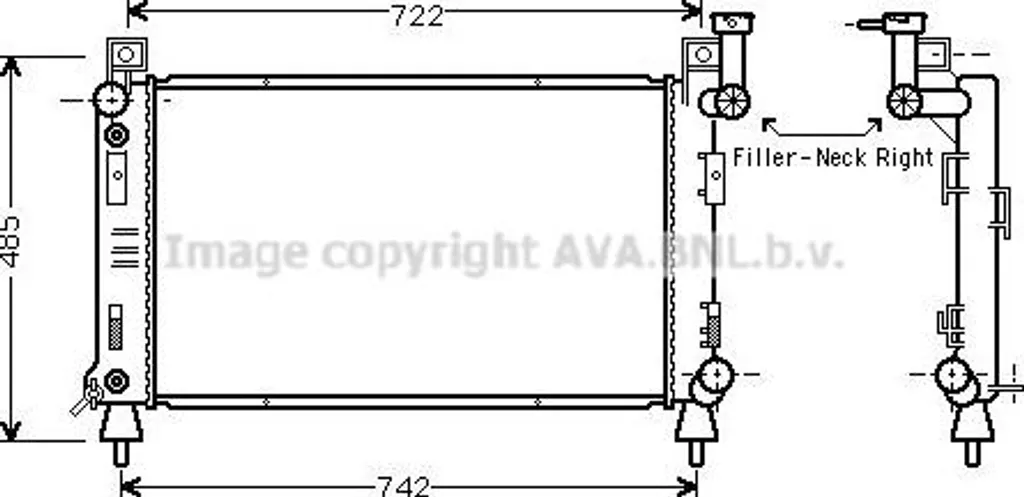 Radiateur moteur AVA CR2027 OE 4644044 pour Voyager - Pièce de rechange