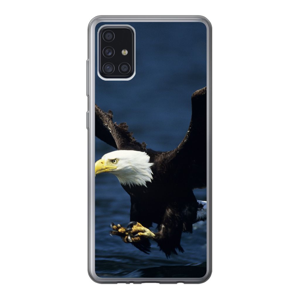 MuchoWow Handyhülle Schutzhülle Hülle für Samsung Galaxy A52 5G Adler - Nahaufnahme - Wasser Silikon Softcase Handy Hülle - Umschlag