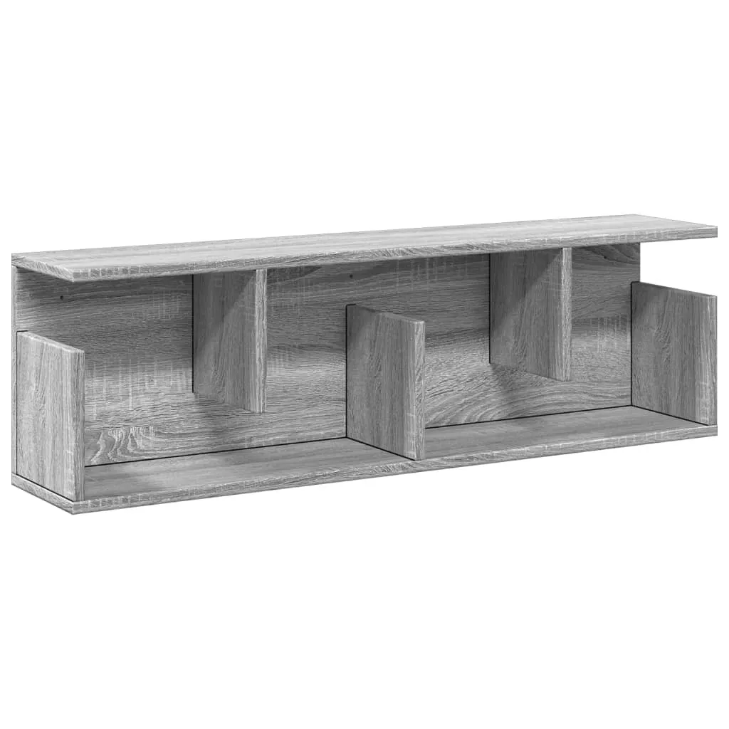 Armoire murale pour gain de place 100 cm gris bois salon et bureau