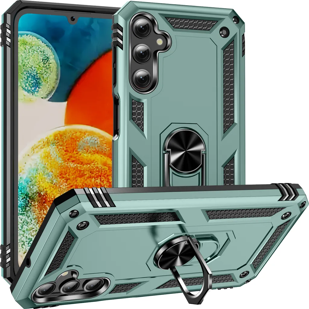 Cover Verde Samsung A24 4G con Anello e Supporto Magnetico Auto