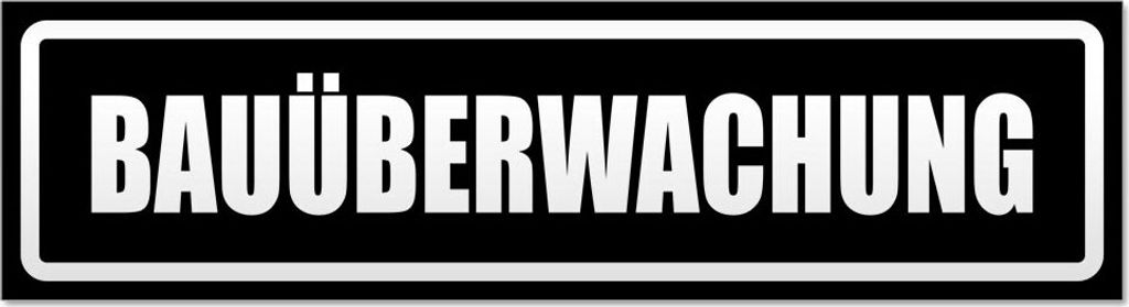 Bauüberwachung invertiert Magnetschild Schild magnetisch