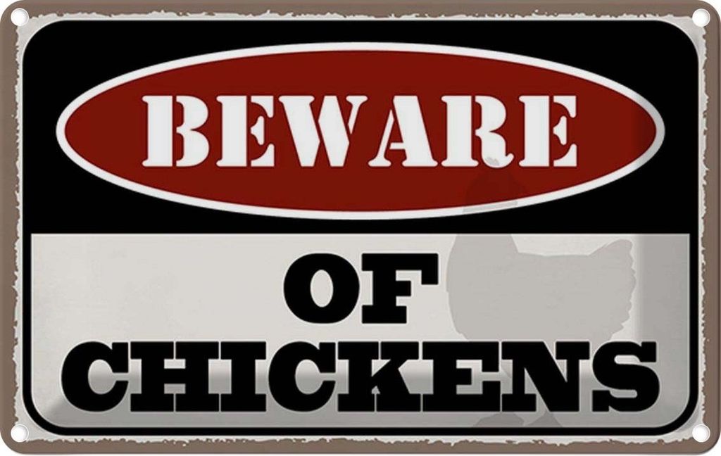 vianmo Blechschild 20x30 cm bewahre of chickens Warnschild Hinweisschild Sicherheit Vorsicht
