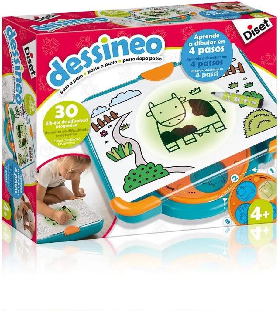 Diset - Dessineo apprend à dessiner étape par étape, jouet Image du produit 