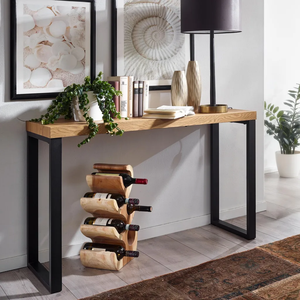 Table de Rangement Étroite FineBuy - Buffet de Couloir Design Chêne