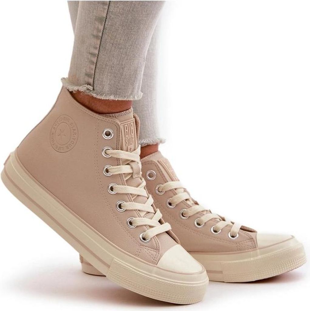 Damen Isolierte Sneakers Aus Eko Leder Beige Big Star OO274934 36