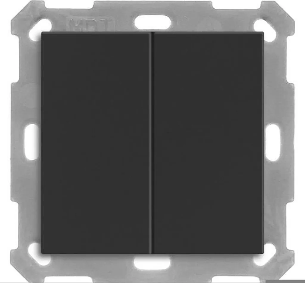 MDT Bouton-poussoir Light 55 Basic double noir mat KNX - BE-TAL5502.G1