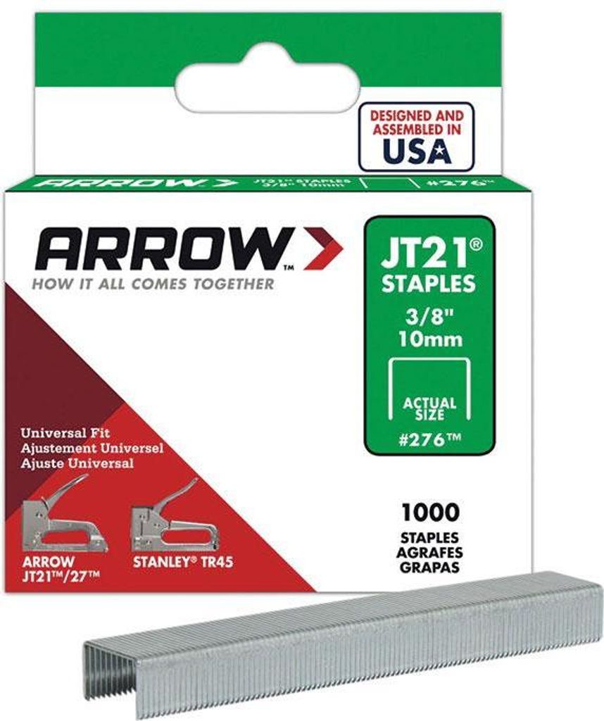 Arrow JT21 Heftklammern 10mm 3/8'' 1000pk WI1616 (One Size) (One Colour)