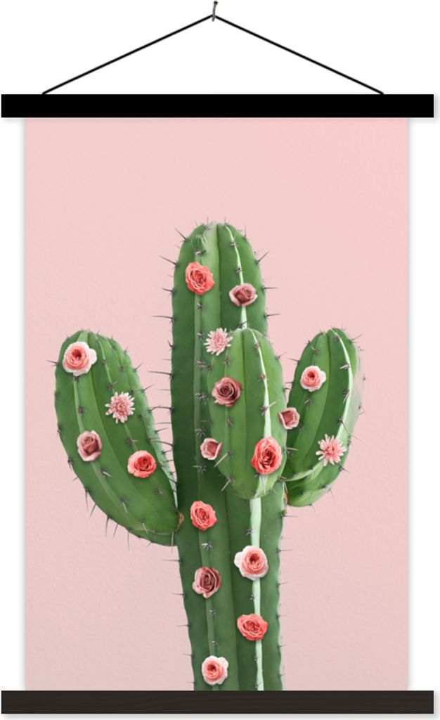 MuchoWow Textilposter Kaktus - Stilleben - Blumen 120x180 cm mit schwarzem Rahmen - Fotos