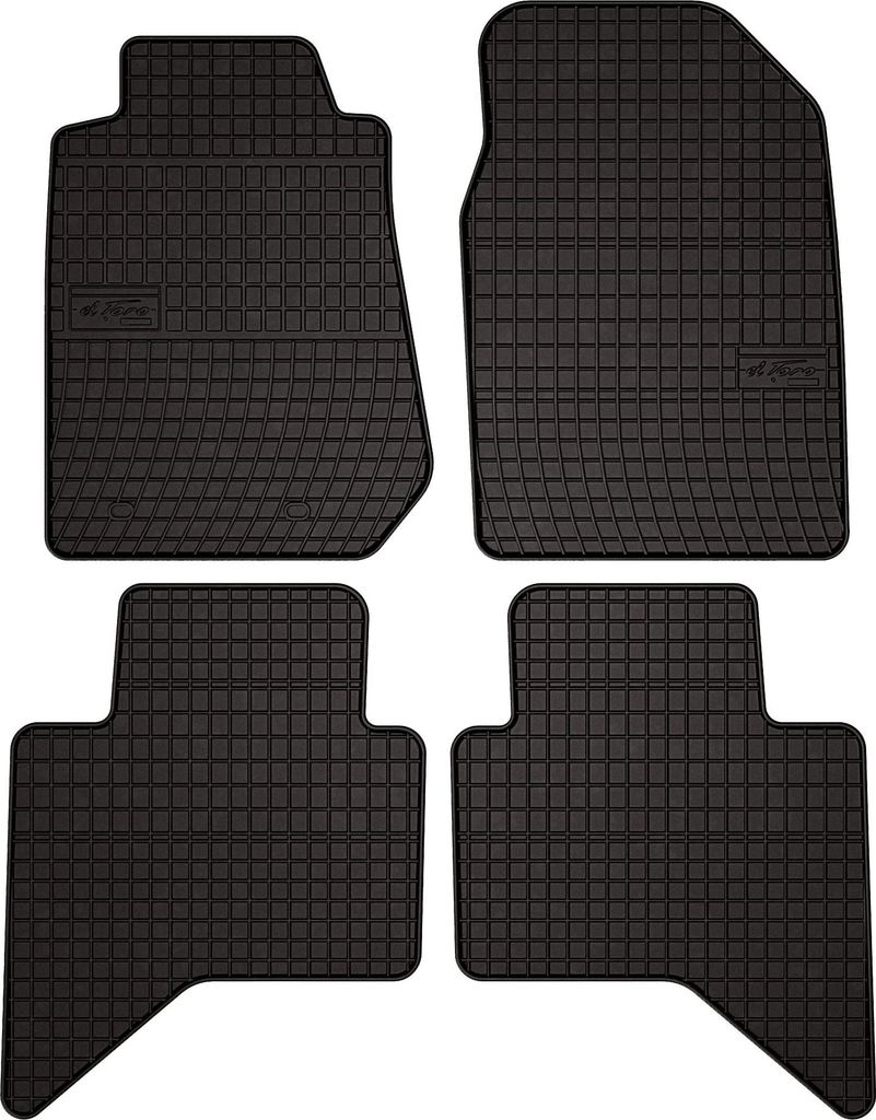 Gummifußmatten passend für Isuzu D-MAX II (Abholung, Bj. 2011-2019) – schwarz, passgenau, mit Befestigungen set 4 Stk. - Gummi-Automatten