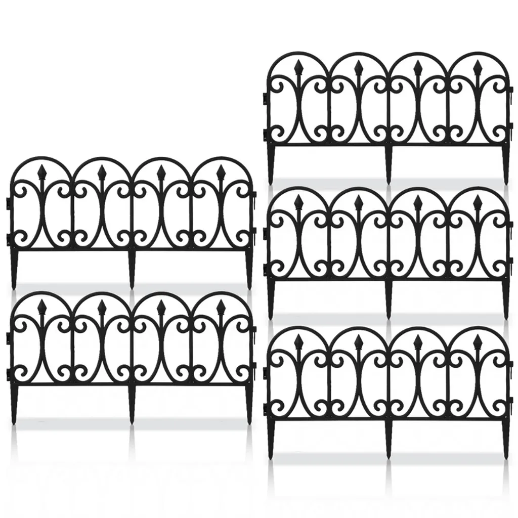 Palissade de Jardin Noire pour Bordure de Parterre - Pack de 20 Pièces